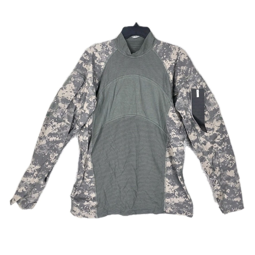 Massif US Army Military Combat Shirt FR Mens L Green Beige Digital Camo NWT